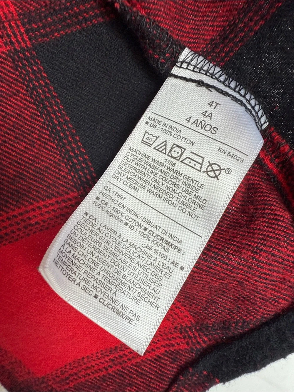 Old Navy Red and Black Plaid Button-Down Shirt